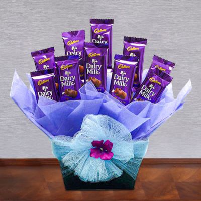 Basket Dairy Milk Chocolate Arragement