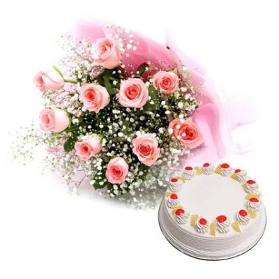 Flower and Cake Hamper Combo