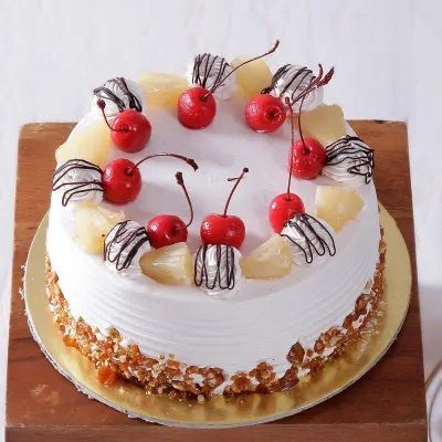 Pineapple Cake with Pineapple & Cherry Toppings