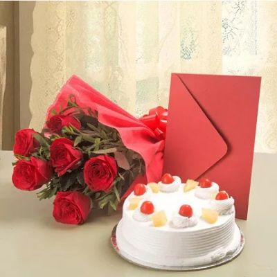 Roses N Cake Hamper Combo